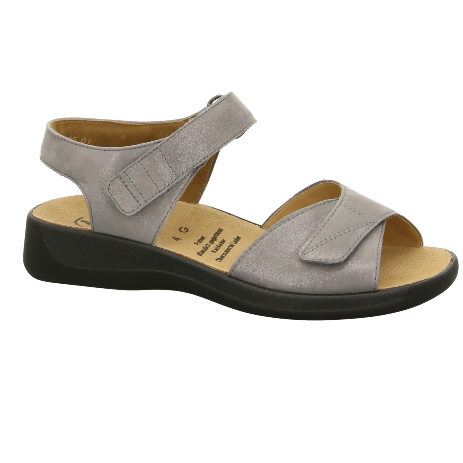 Ganter Comfort-Sandalette bis 25 mm grau / dunkel-grau
