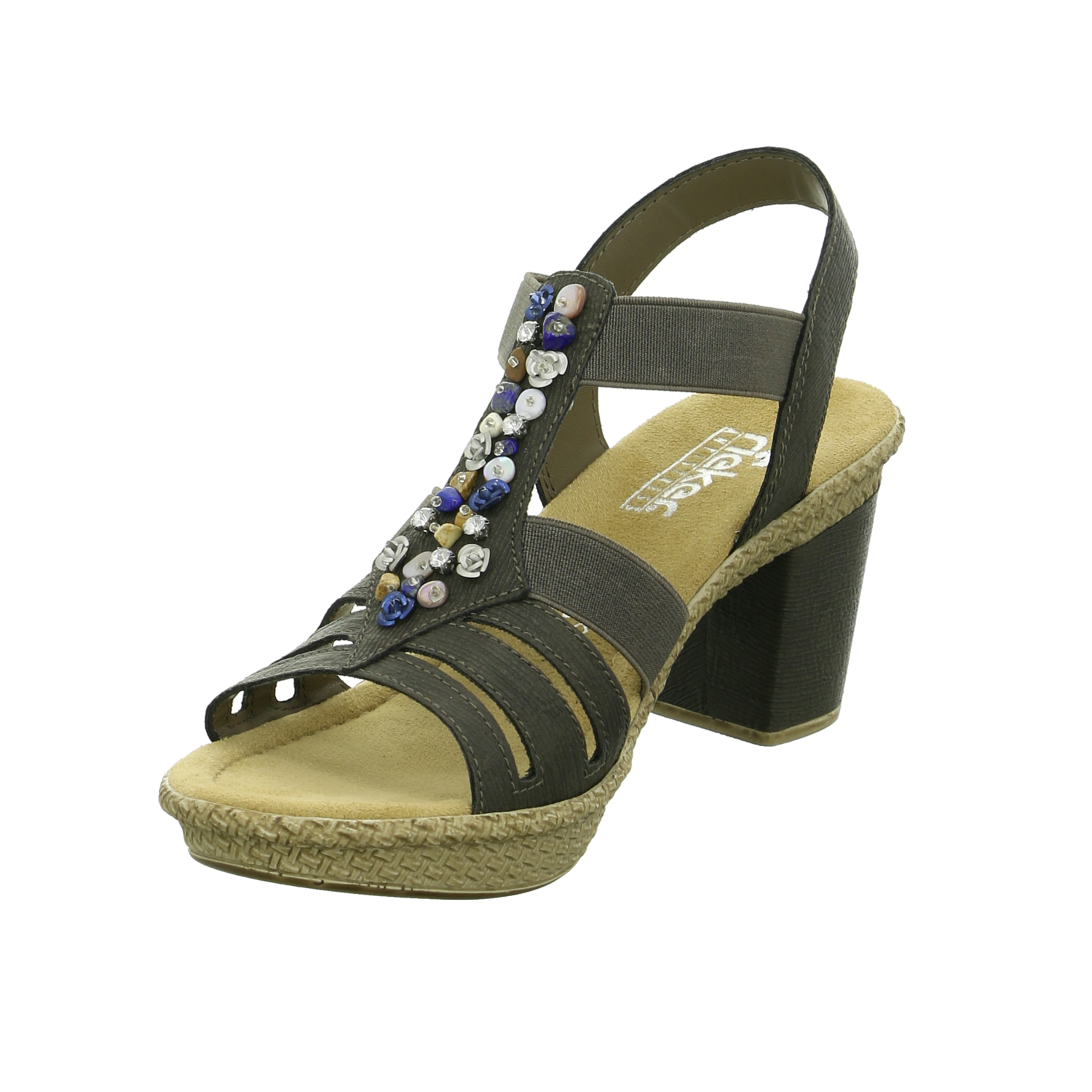 Rieker Sandalette über 45 mm grau / dunkel-grau